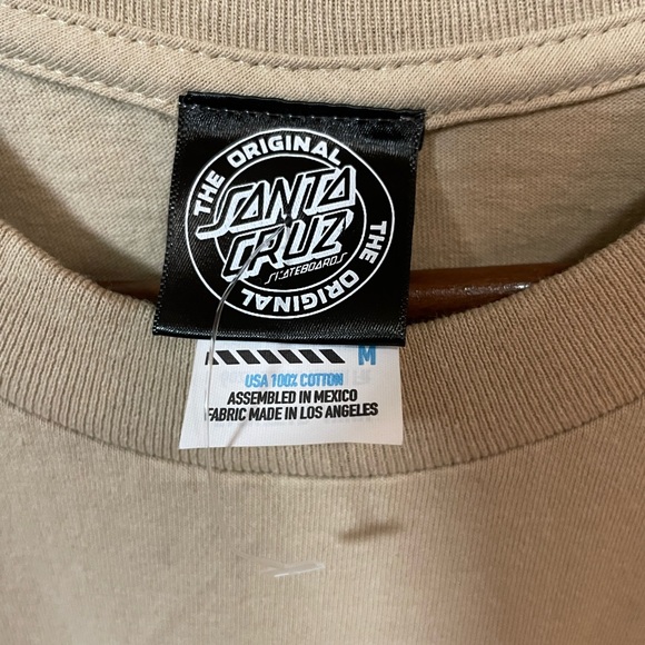 Santa Cruz Classic Dot Regular T-Shirt Cream/Tan/Red/Yellow Skateboarding Medium - Picture 8 of 11